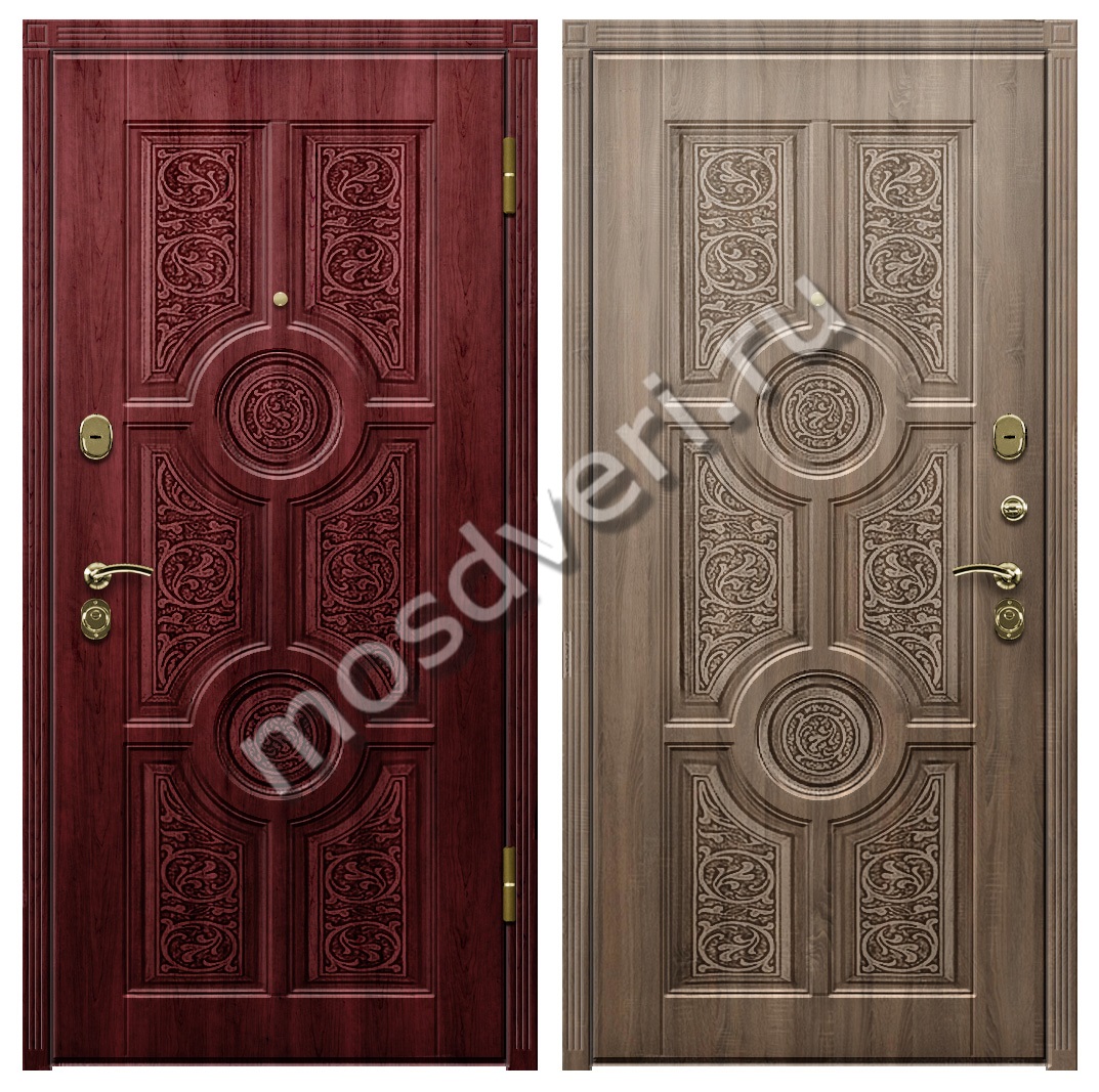 Уличная дверь в коттедж с отделкой виноритом - купить от производителя Мосдвери Уличная дверь в коттедж с отделкой виноритом